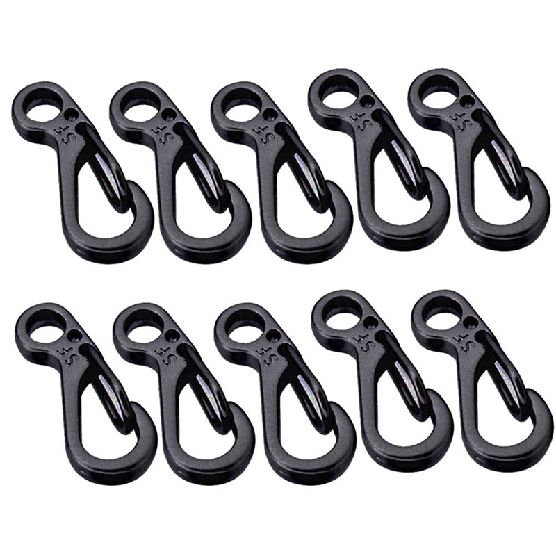 Load image into Gallery viewer, 10PCS/LOT Mini SF Spring Backpack Clasps Climbing Carabiners EDC Keychain Camping Bottle Hooks Paracord Survival Gear - Black
