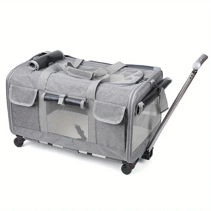 Load image into Gallery viewer, Foldable Travel Carrier with Detachable Wheels for Large Cats &amp; Dogs

