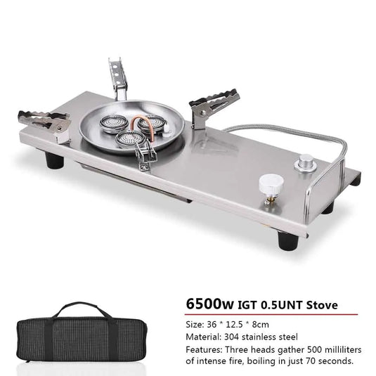 Pandatour Camping IGT Gas Stove | Easy Equipped 0.5-Unit Portable Hiking Stove 6500W