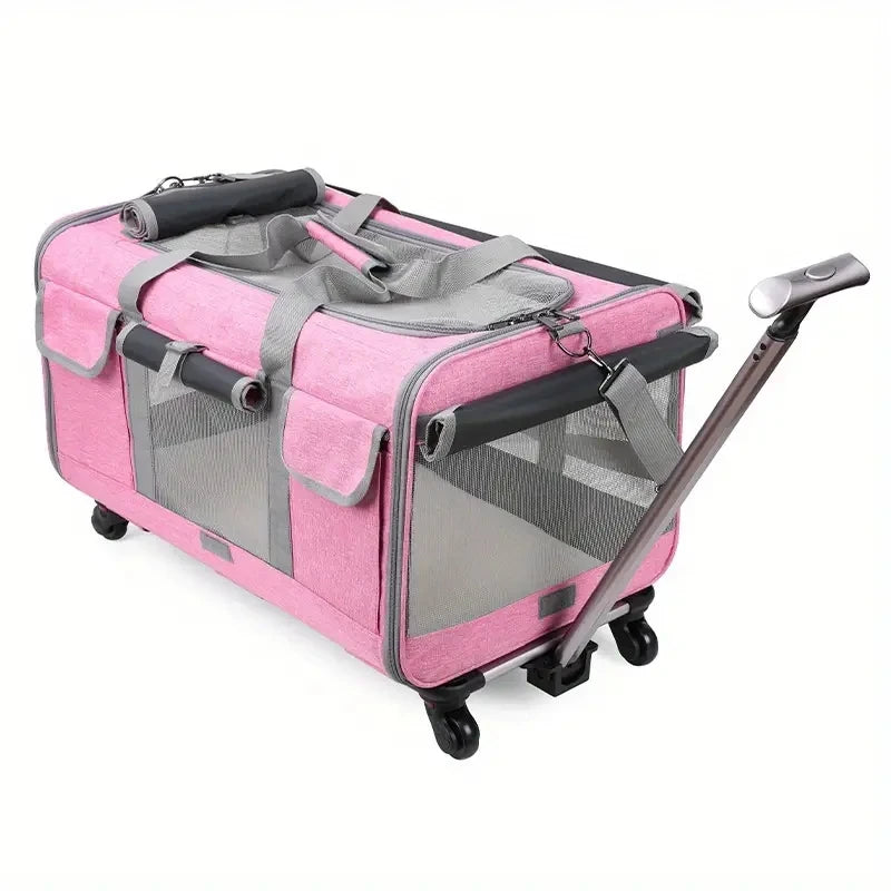 Load image into Gallery viewer, Foldable Travel Carrier with Detachable Wheels for Large Cats &amp; Dogs
