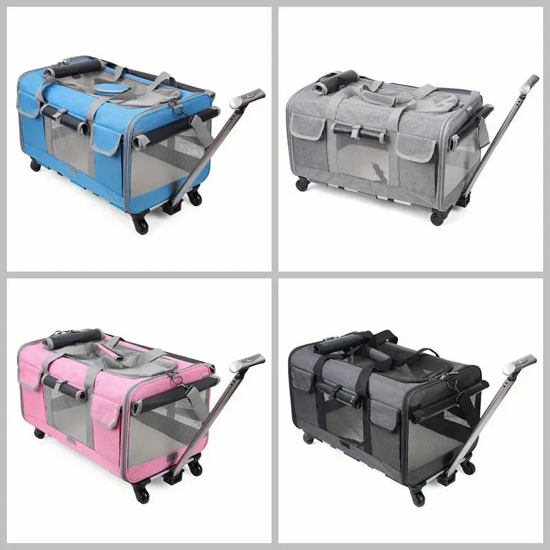 Load image into Gallery viewer, Foldable Travel Carrier with Detachable Wheels for Large Cats &amp; Dogs
