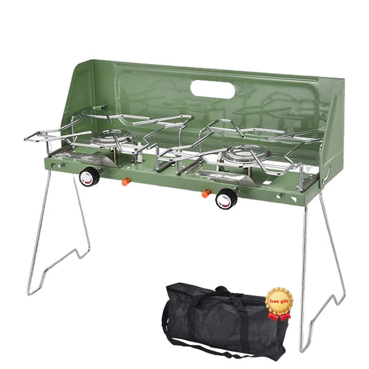 Pandatour Camping Outdoor Table Stove | Folding Barbecue Picnic Twin Burners Furnace