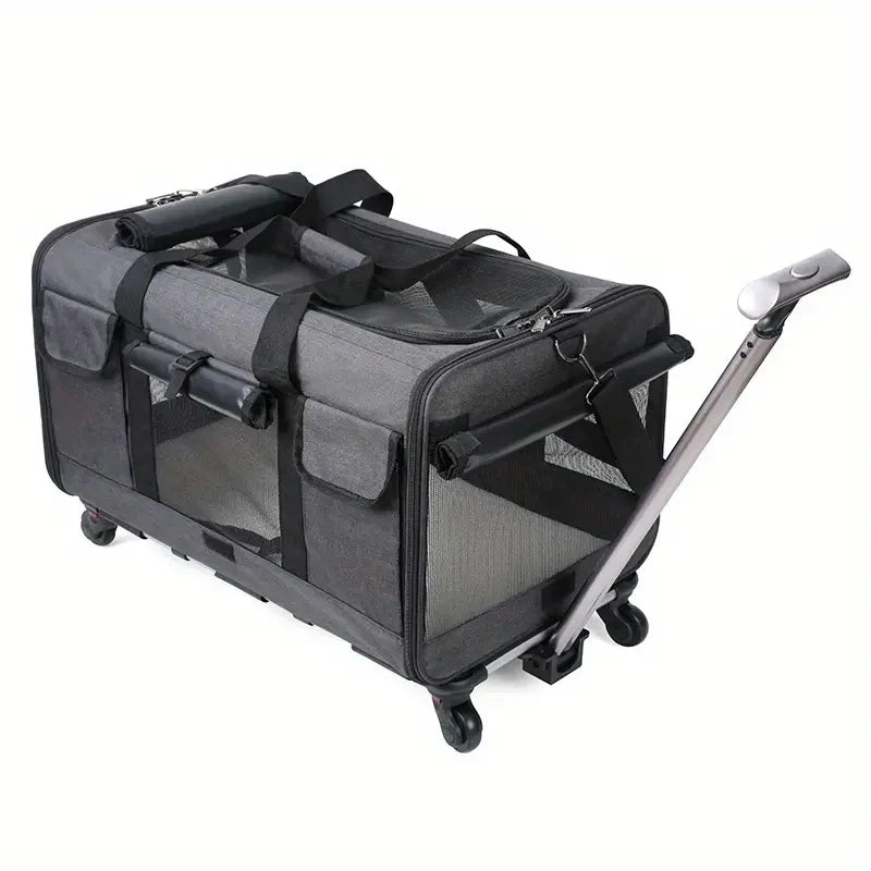 Load image into Gallery viewer, Foldable Travel Carrier with Detachable Wheels for Large Cats &amp; Dogs
