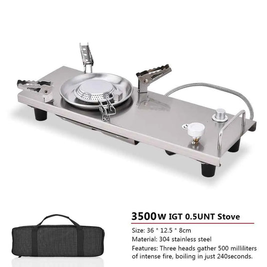 Pandatour Camping IGT Gas Stove | Easy Equipped 0.5-Unit Portable Hiking Stove 6500W