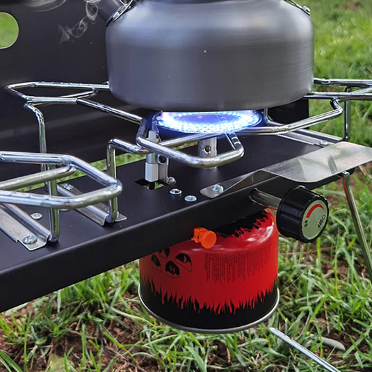Pandatour Camping Outdoor Table Stove | Folding Barbecue Picnic Twin Burners Furnace