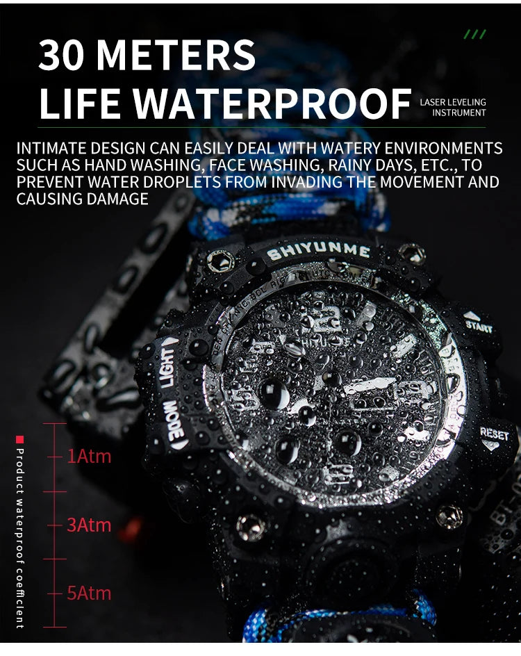 Load image into Gallery viewer, Outdoor Survival Watch Multifunctional Waterproof Military Tactical Paracord Watch Bracelet Camping Hiking Emergency Gear
