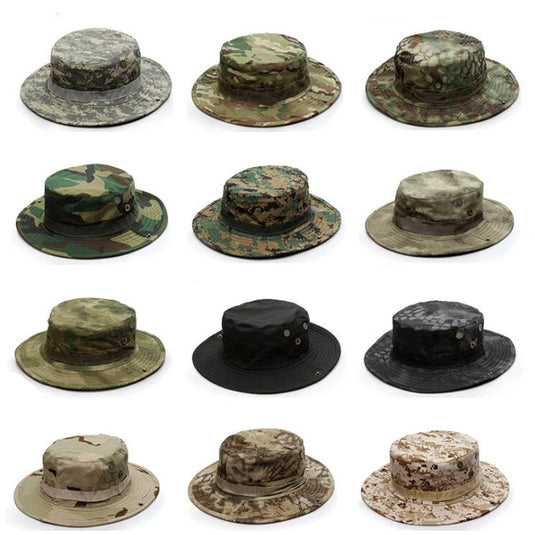 Camouflage Tactical Cap Boonie Hat Caps Camo Men Outdoor Sports Sun Bucket Cap Fishing Hiking Hunting Hats Gear