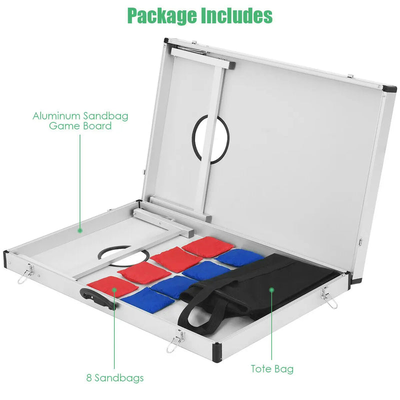 Load image into Gallery viewer, Foldable Bean Bag Toss Cornhole Game Set – Portable Regulation-Size Boards with Carrying Bag
