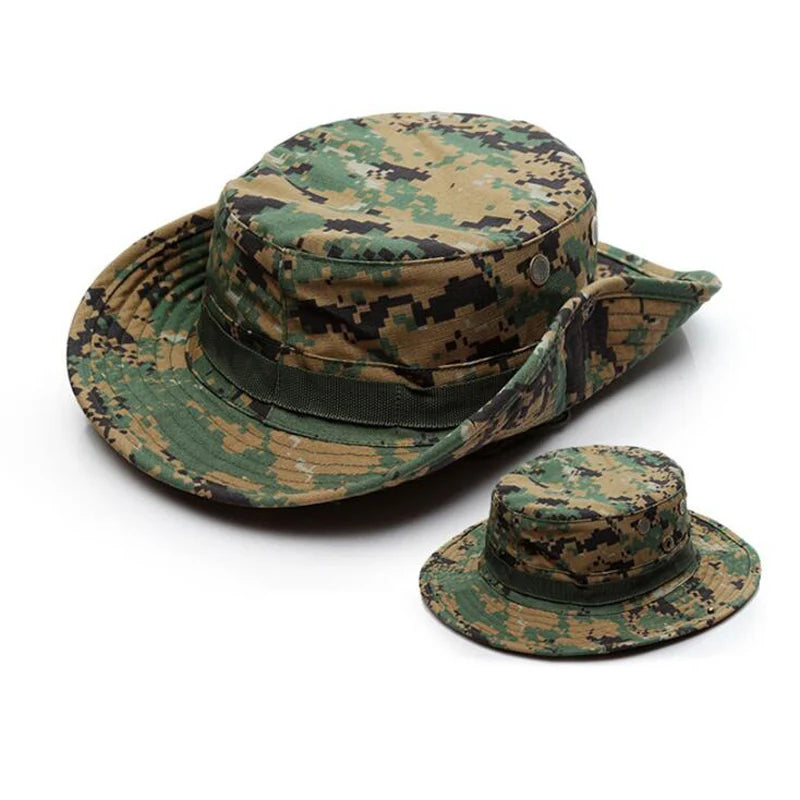 Load image into Gallery viewer, Camouflage Tactical Cap Boonie Hat Caps Camo Men Outdoor Sports Sun Bucket Cap Fishing Hiking Hunting Hats Gear
