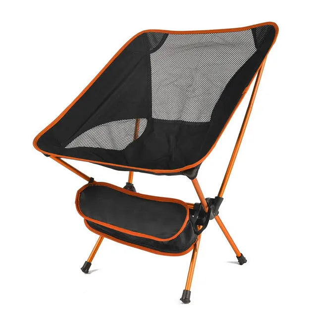 Load image into Gallery viewer, Black and orange camping chair on a white background

