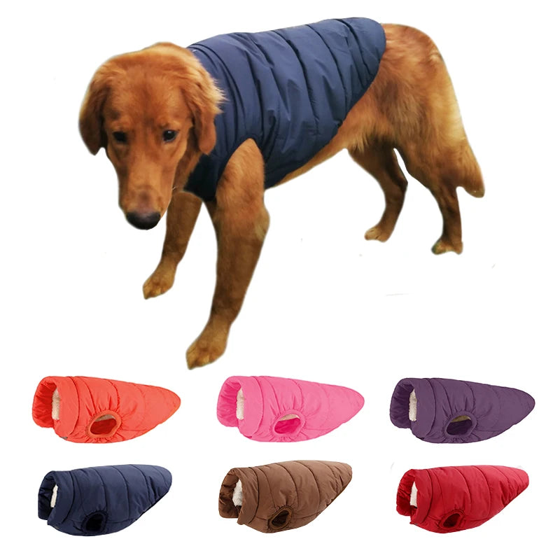 Load image into Gallery viewer, Dog Winter Clothes for Big Dogs Warm Vest Jacket Coat Thicken Cotton Cloth With Small Medium Large Labrador Outdoor Pet Costumes
