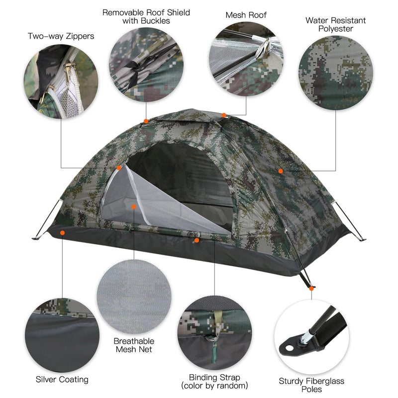 Load image into Gallery viewer, Tomshoo Ultralight 1–2 Person Camping Tent – Compact Shelter with UV Protection for Beach, Hiking, and Outdoor Adventures
