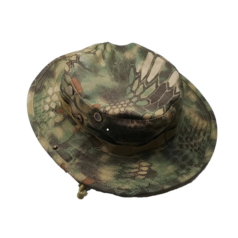 Load image into Gallery viewer, Camouflage Tactical Cap Boonie Hat Caps Camo Men Outdoor Sports Sun Bucket Cap Fishing Hiking Hunting Hats Gear
