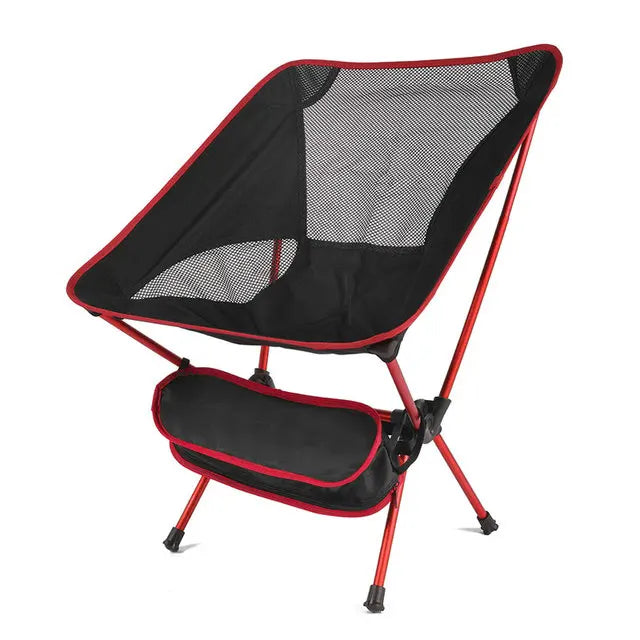 Load image into Gallery viewer, Black and red camping chair on a white background
