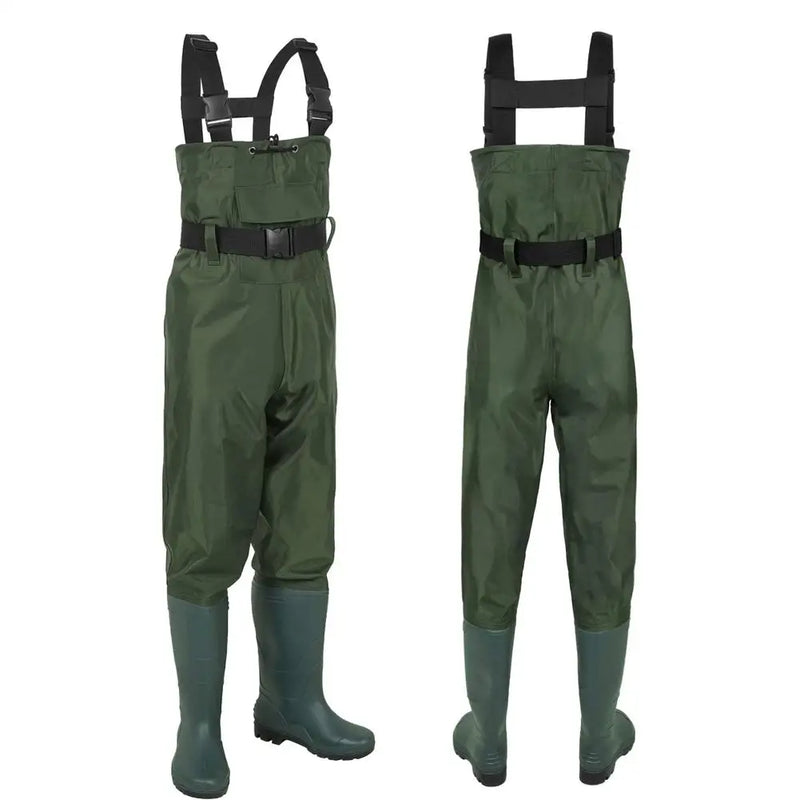 Load image into Gallery viewer, Fishing Jumpsuit Waders Hunting Suit Nylon Half-length Wading Pants Waterproof Hunting Wader Fishing Overalls With Boots
