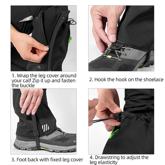 ROCKBROS Outdoor Waterproof Legging Gaiters | Hiking Skiing Trekking Desert Leg Cover