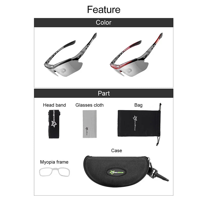 Load image into Gallery viewer, ROCKBROS Photochromic Cycling Glasses – Smart Protection for Every Ride
