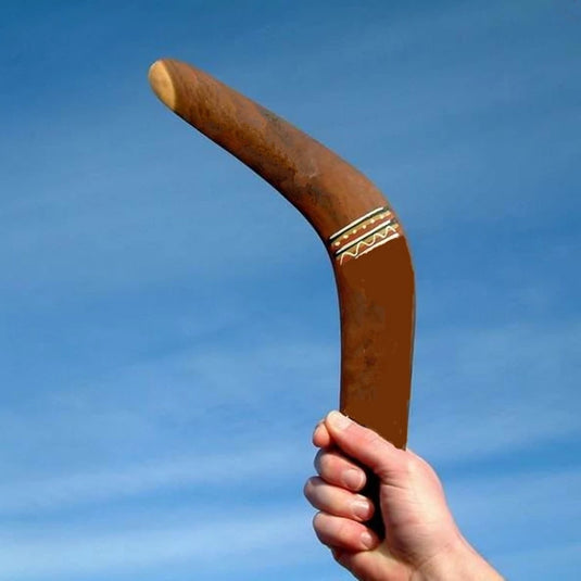Kangaroo Throwback V-Shaped Boomerang – Classic Wooden Boomerang with Auto-Return Flight