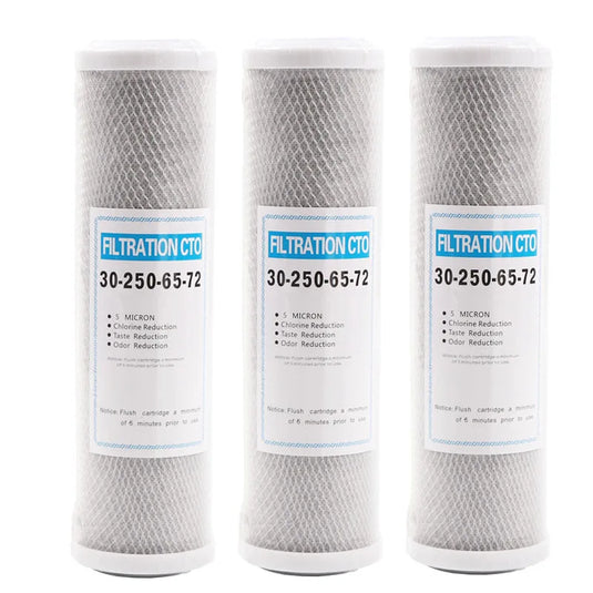 YenvQee 10inch Universal Carbon Cartridge CTO Water Filter Replacement Remove The Cholorine Water Purifier Accessories