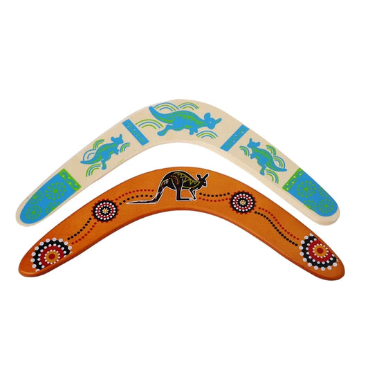 Kangaroo Throwback V-Shaped Boomerang – Classic Wooden Boomerang with Auto-Return Flight