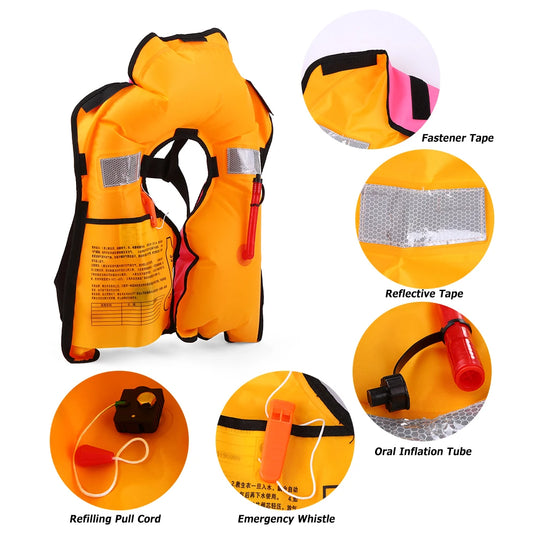 Adult Professional Life Jacket Swiming Fishing Life Vest Manual Inflatable Swimwear Water Sports Swimming Survival Jacket