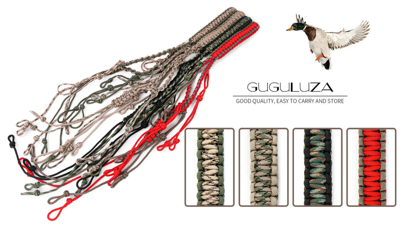 Load image into Gallery viewer, GUGULUZA Hunting Duck Call Lanyard Cord Outdoor Hunter Game Adjustable 12-ring Braided Lanyard Decoy Whistle Rope
