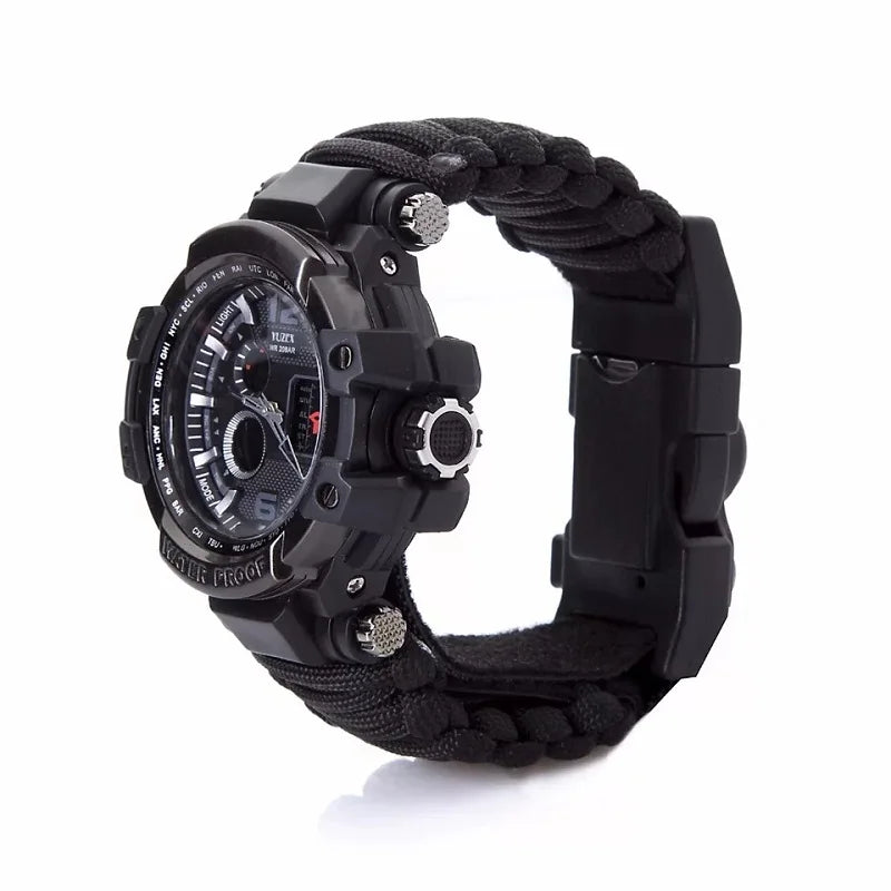 Load image into Gallery viewer, Outdoor Survival Watch Men Multifunctional Waterproof Military Tactical Paracord Watch Bracelet Camping Hiking Emergency Gear
