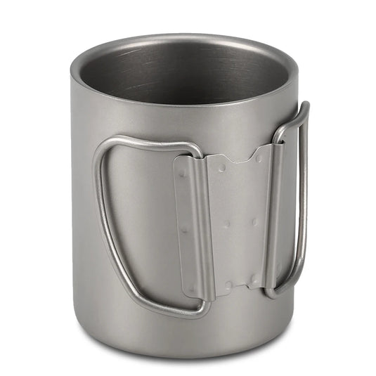 Double Wall Titanium Camp Cup | 220ml–600ml Insulated Coffee Tea Mug | Outdoor Hiking Backpacking