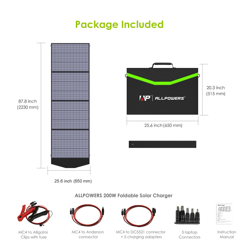 Load image into Gallery viewer, ALLPOWERS 18V Foldable Solar Panel | 60W 100W 140W 200W Solar Charger | Laptop Power Station Camping
