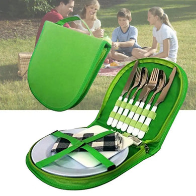 Ultralight Camp Utensil Set Rugged Cutlery Kit with Bag for 2–3 Person Outdoor Use