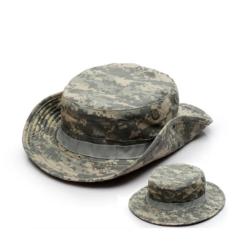 Load image into Gallery viewer, Camouflage Tactical Cap Boonie Hat Caps Camo Men Outdoor Sports Sun Bucket Cap Fishing Hiking Hunting Hats Gear
