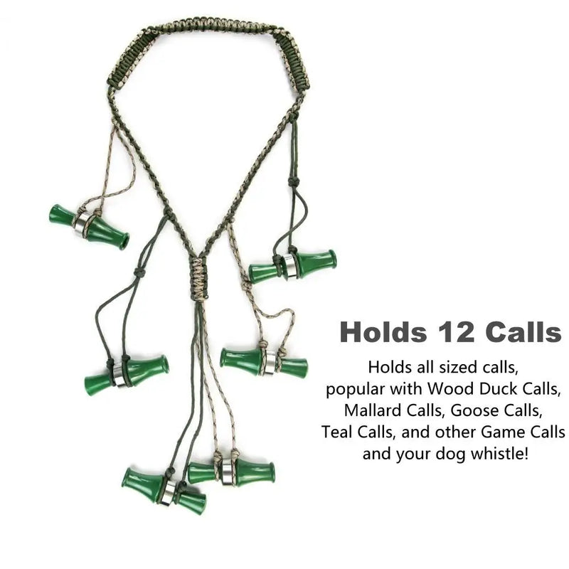 Load image into Gallery viewer, GUGULUZA Hunting Duck Call Lanyard Cord Outdoor Hunter Game Adjustable 12-ring Braided Lanyard Decoy Whistle Rope
