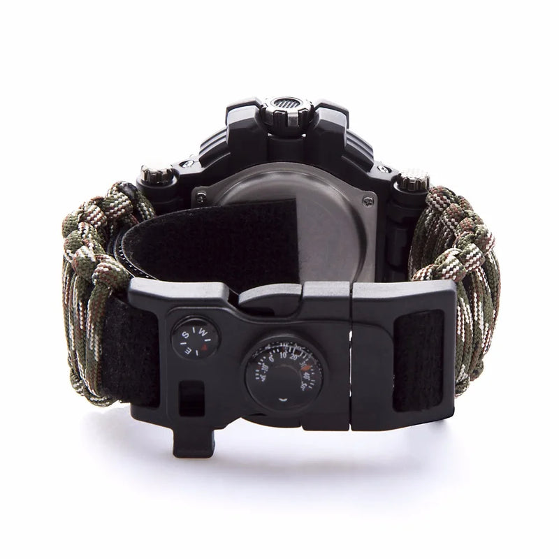 Load image into Gallery viewer, Outdoor Survival Watch Men Multifunctional Waterproof Military Tactical Paracord Watch Bracelet Camping Hiking Emergency Gear
