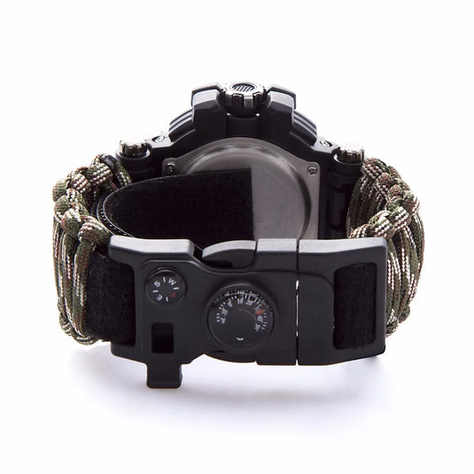 Outdoor Survival Watch Men Multifunctional Waterproof Military Tactical Paracord Watch Bracelet Camping Hiking Emergency Gear