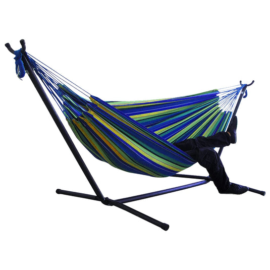 Large Double Canvas Hammock – Portable Indoor/Outdoor Camping Swing