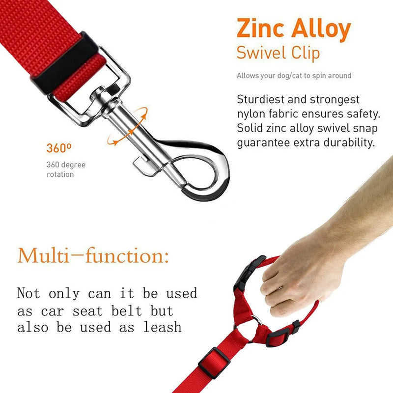 Load image into Gallery viewer, Two-in-one Nylon Adjustable Dogs Harness Collar Pet dog Accessories Pet Car Seat Belt Lead Leash Backseat Safety Belt
