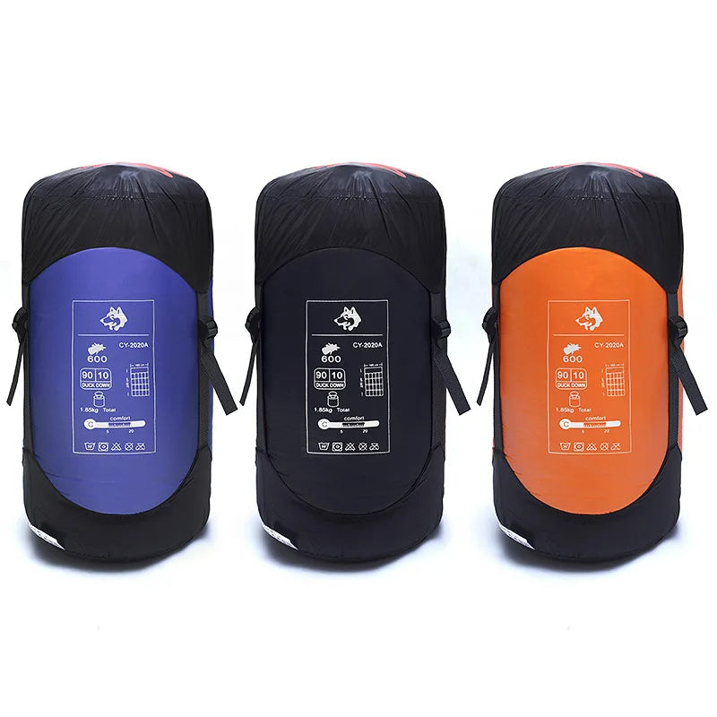Load image into Gallery viewer, Three compact bags in black, blue, and orange on a white background
