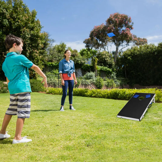 Foldable Bean Bag Toss Cornhole Game Set – Portable Regulation-Size Boards with Carrying Bag