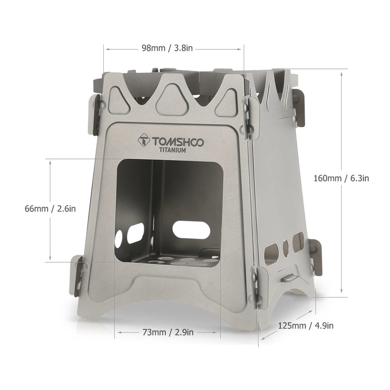 Load image into Gallery viewer, Titanium Folding Wood Stove for Camping | Lightweight Portable Backpacking Stove
