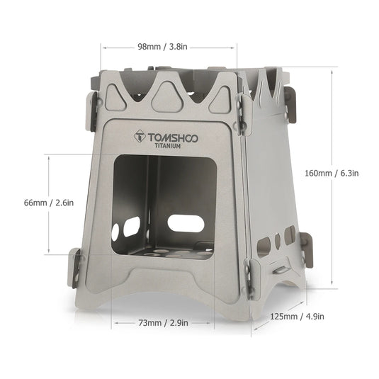 Titanium Folding Wood Stove for Camping | Lightweight Portable Backpacking Stove