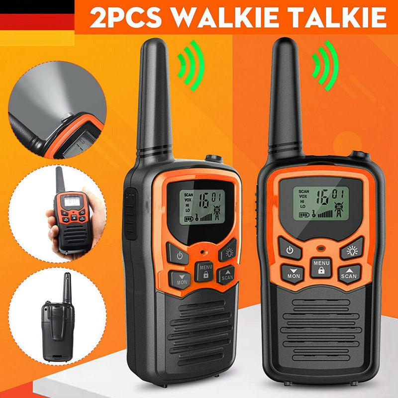 Load image into Gallery viewer, 2Pcs Handheld Walkie Talkie Radio 22 Channels Set 10 Km Uhf 400-470 Mhz Dual Band Long Range Communication Transceiver
