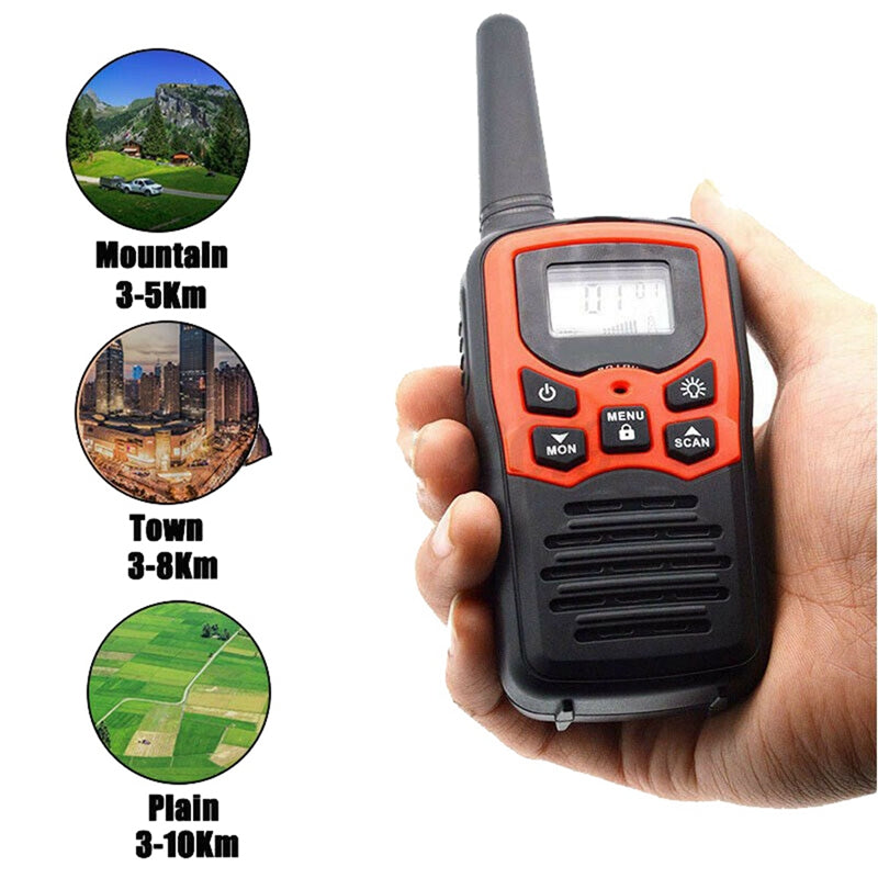 Load image into Gallery viewer, 2Pcs Handheld Walkie Talkie Radio 22 Channels Set 10 Km Uhf 400-470 Mhz Dual Band Long Range Communication Transceiver
