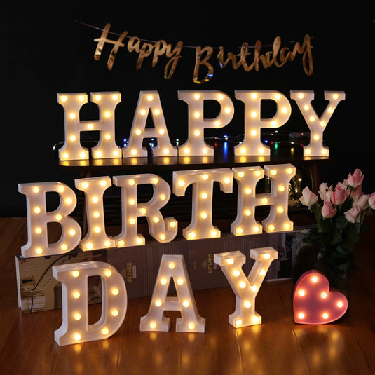 Led Letter Lamp Happy Birthday Party Layout Party Scene Decoration Trunk Romantic Surprise Proposal