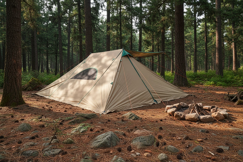Load image into Gallery viewer, Double-Peak All-Weather Base Camp Shelter | A-Frame Tent with Cloud Cover Canopy
