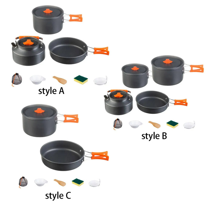 Camping Cookware Set Cookset Lightweight Nonstick Portable Cooking Pot for