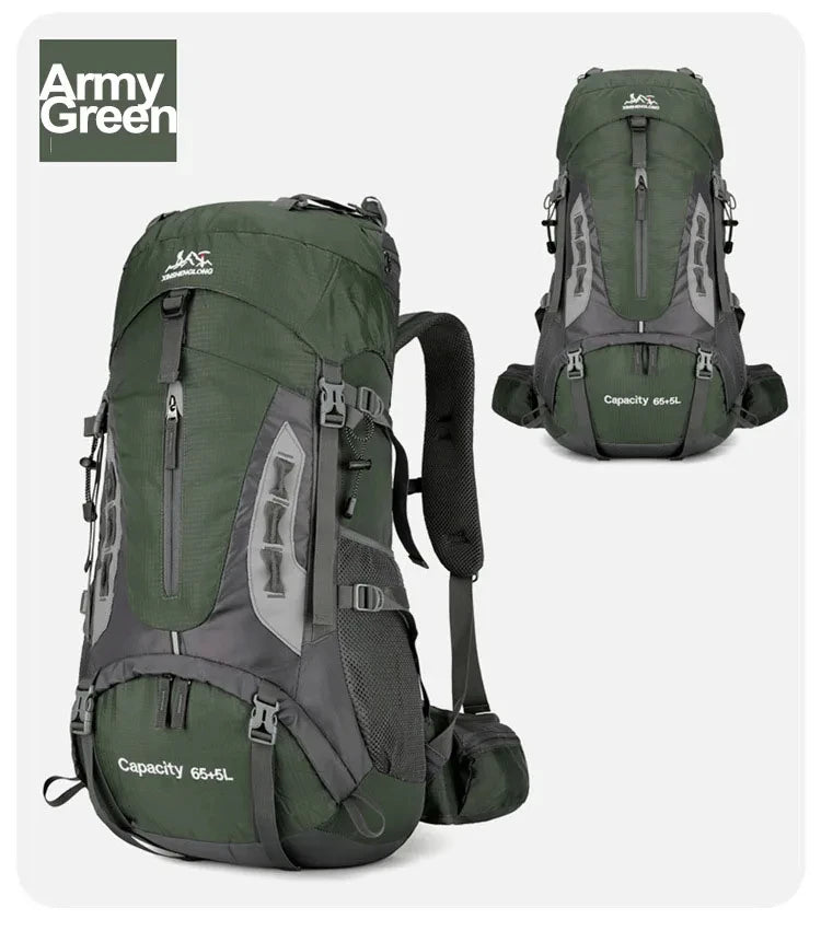 Load image into Gallery viewer, 70L Camping Backpack | Hiking Mountaineering Rucksack | Large Travel Pack with Rain Cover
