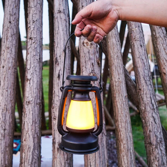 Retro Solar USB Camping Lantern | Stepless Dimming 3000–5000K Tent Light | Portable Hanging Lamp