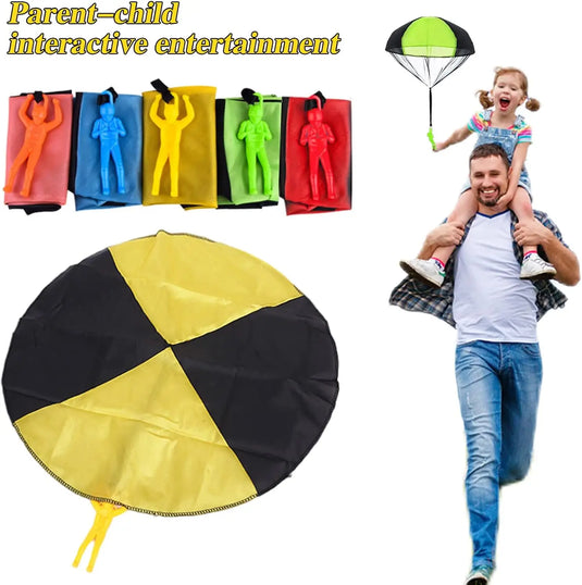Parachute Figures Throwing Toy – 2/4/6/12 PCS Hand-Throw Army Parachute Set for Kids