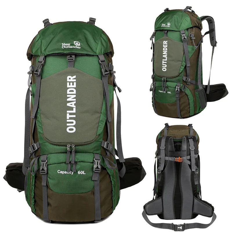 Load image into Gallery viewer, 60L Waterproof Camping Backpack with Rain Cover | Hiking Trekking Mountaineering Rucksack
