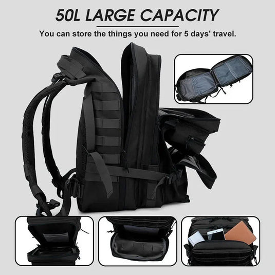 30L/50L Tactical Backpack | Military Hiking Hunting Rucksack | Trekking Sport Bag